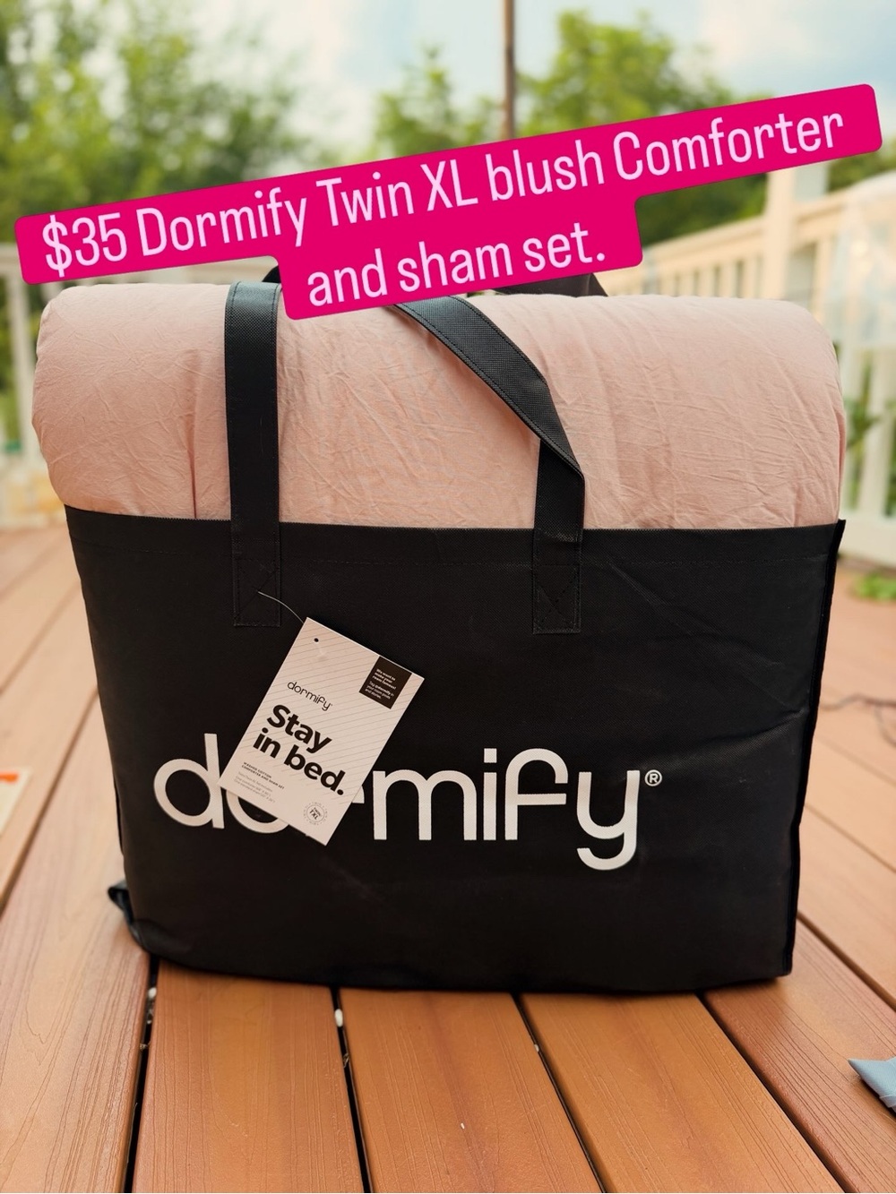 Dormify Blush Twin XL Comforter & Sham Set - Soft Blush
